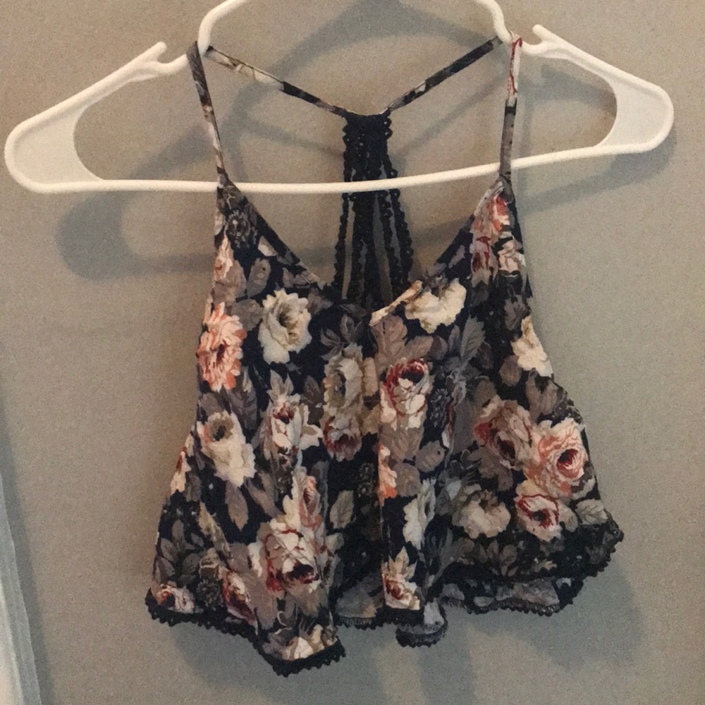Flowy floral crop top